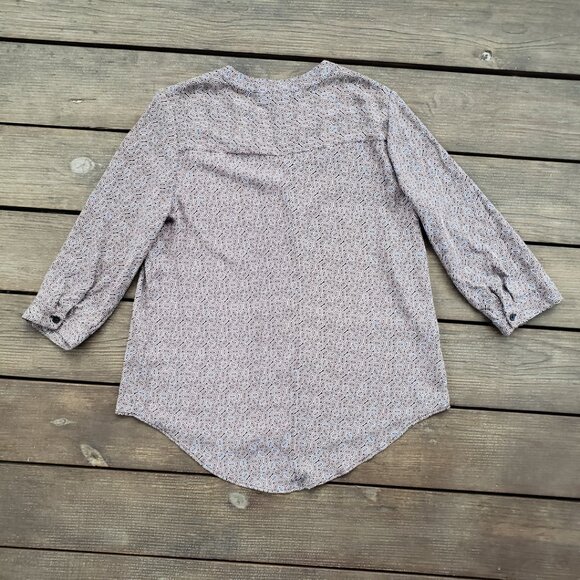 Dana Buchman Henley Blouse Geometric Print Tunic Top Medium - Picture 2 of 8